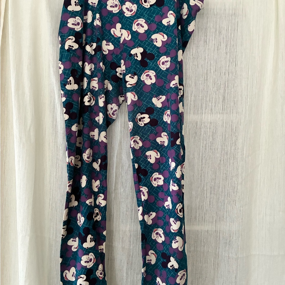 B1G1free//LuLaRoe Women's Mickey Mouse Leggings - Teal and Purple